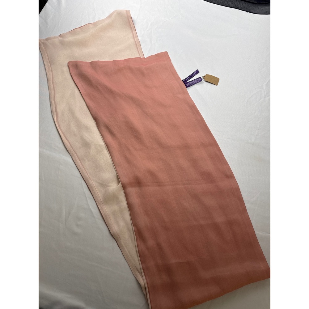Ralph Lauren Collection Purple Label Silk Scarf Pink Cream Made in Japan - Picture 2 of 14